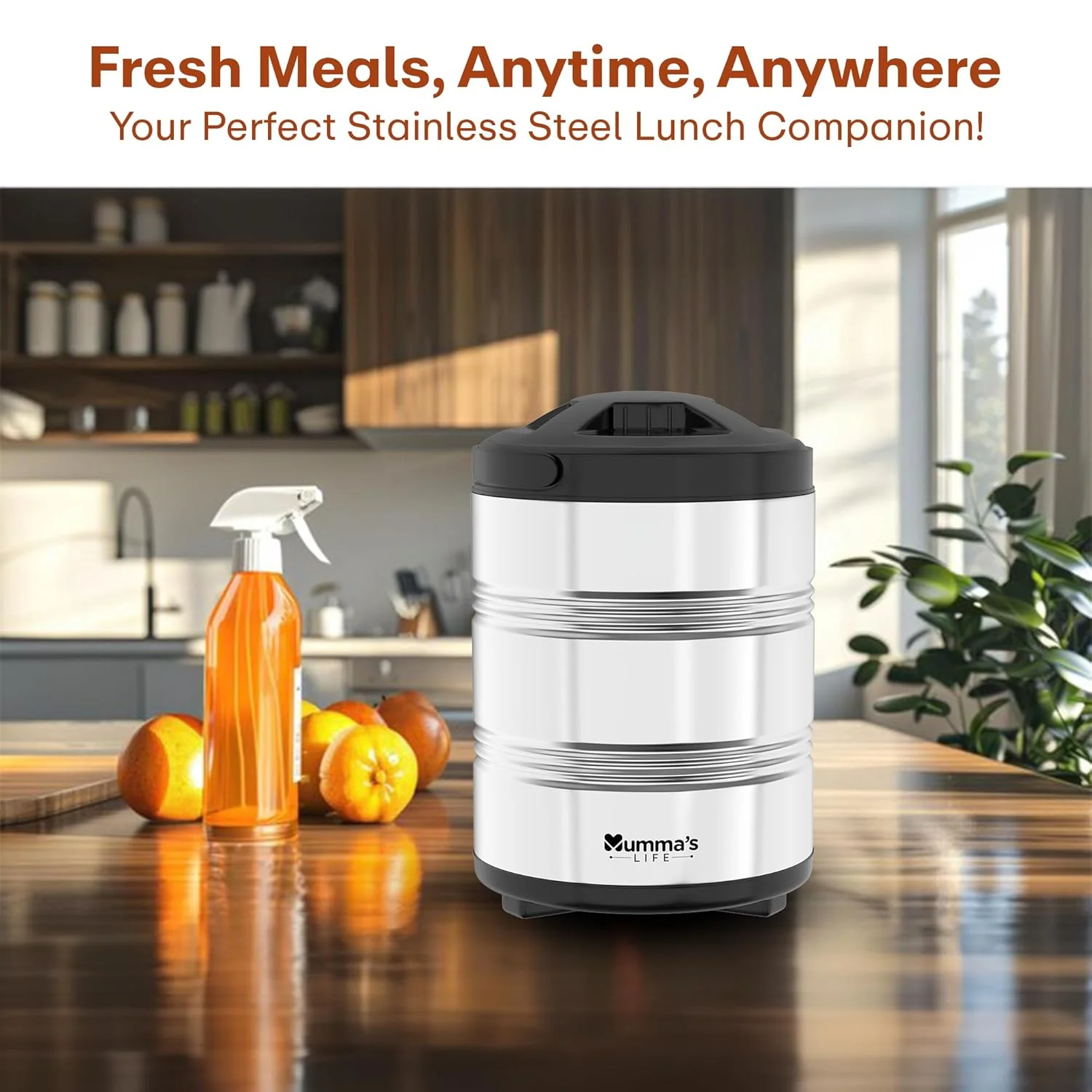 Multipurpose Stainless Steel Office Tiffin - Image 2