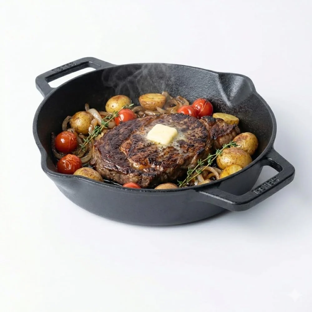Mumma’s Life Cast Iron Cookware Set (3-Piece Combo) – Dosa Tawa (30.5 cm), Deep Kadai (2.3L) & Fry Pan (1.4L) | Pre-Seasoned, Naturally Non-Stick & Toxin-Free Heavy Duty Kitchen Set (Black) - Image 22