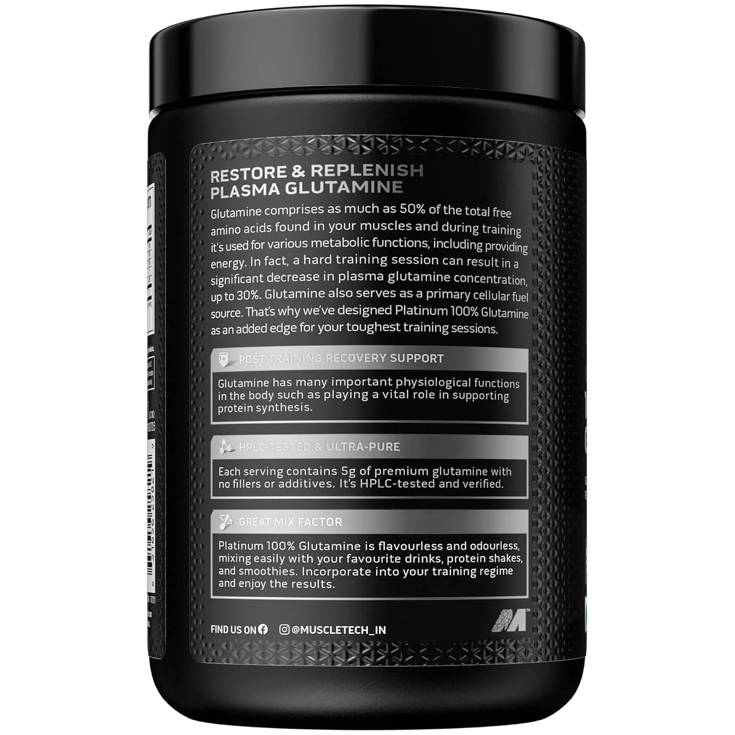 MUSCLETECH™ PLATINUM 100% GLUTAMINE, 0.55lb - Image 6