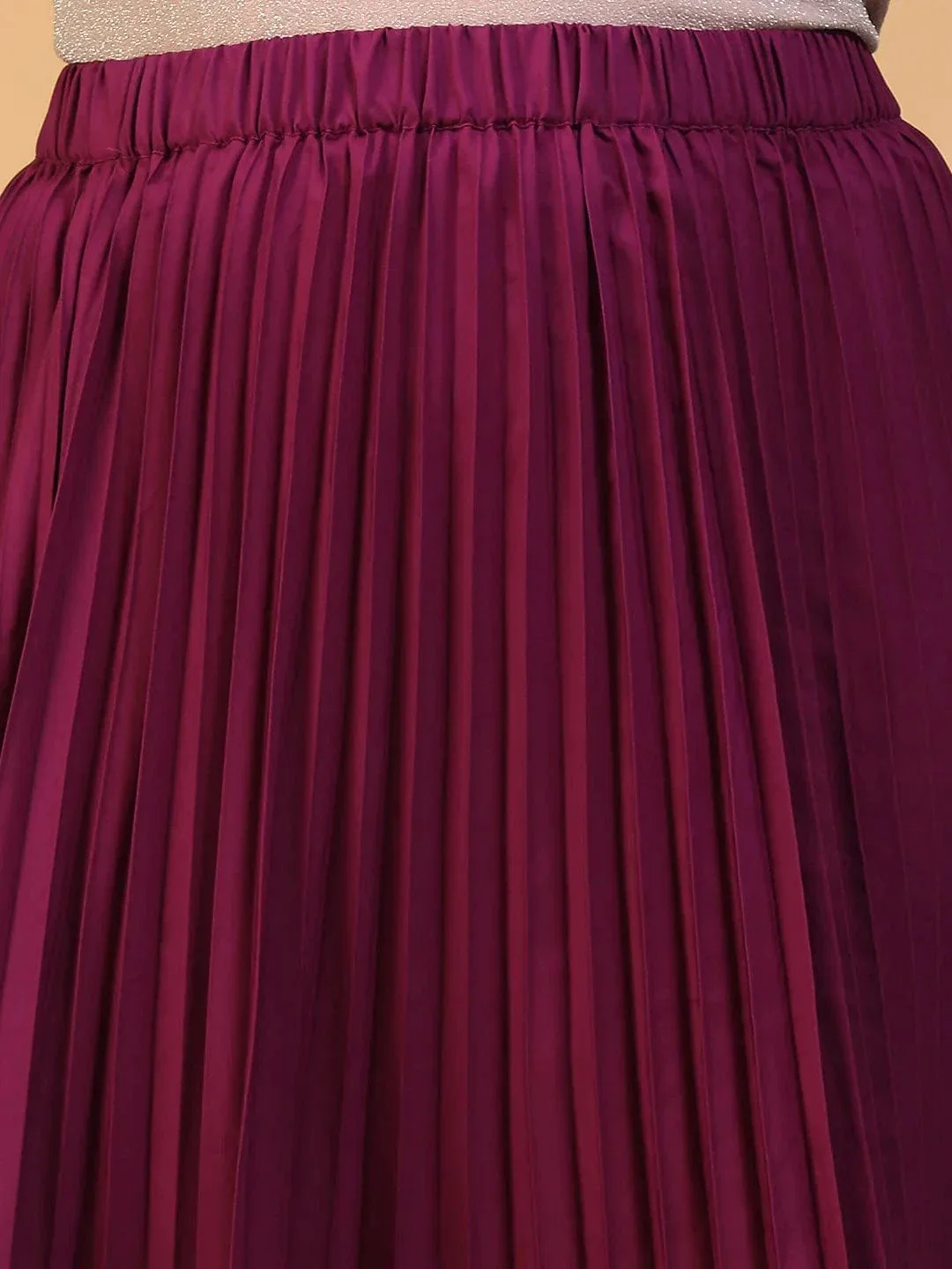 Muse Putple Elasticated Pleated Plus Size Women Skirt - Image 6