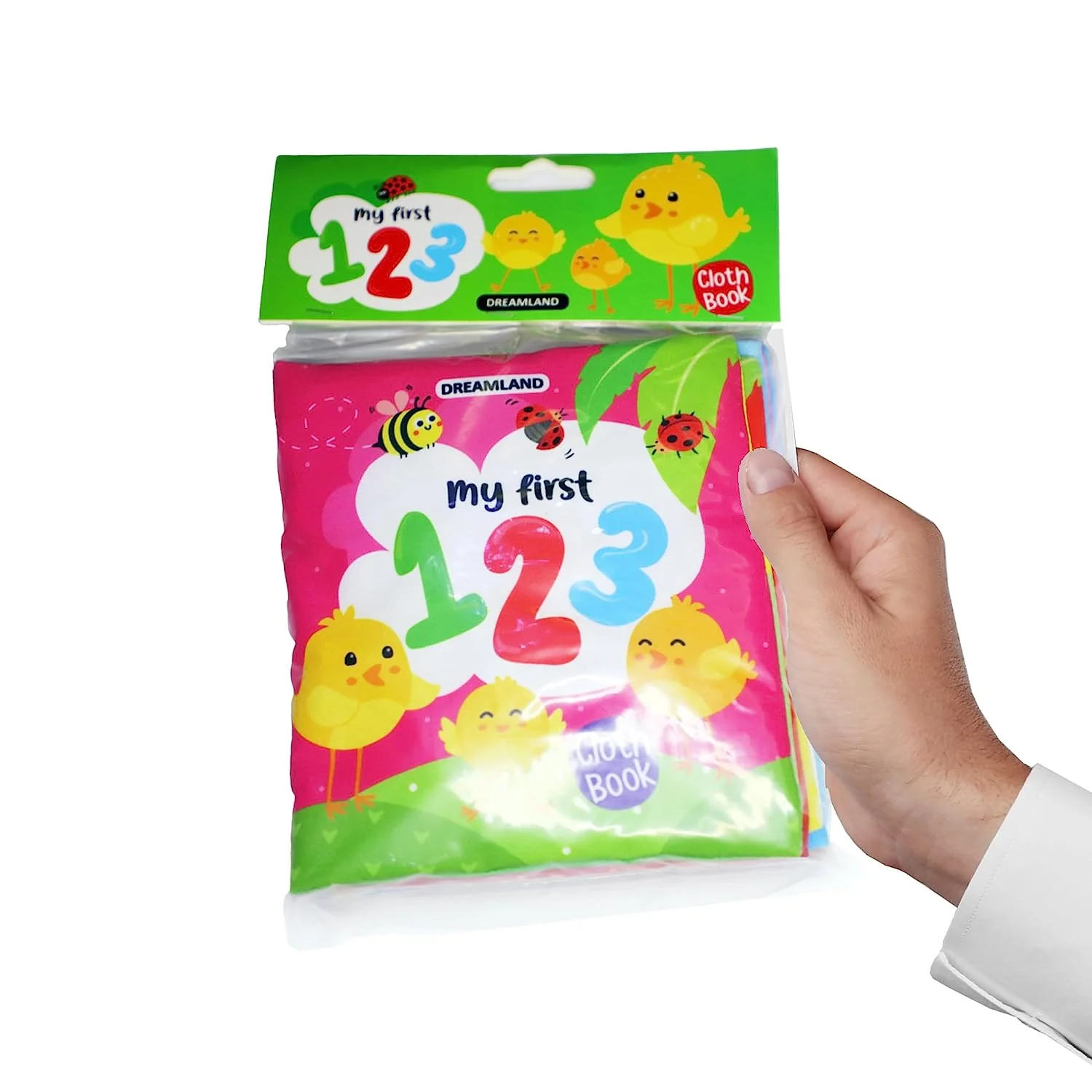 My First 123 Cloth Book with Squeaker and Crinkle Paper Cloth Books for Toddler Kids - Image 2