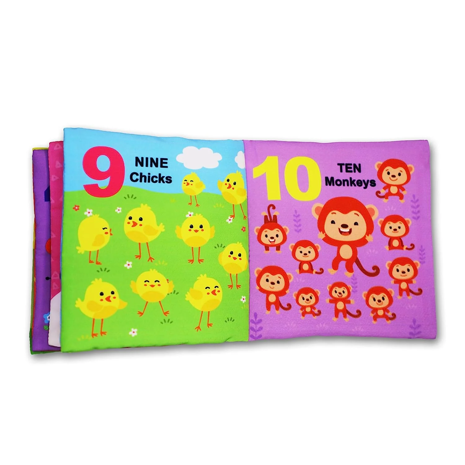 My First 123 Cloth Book with Squeaker and Crinkle Paper Cloth Books for Toddler Kids - Image 6