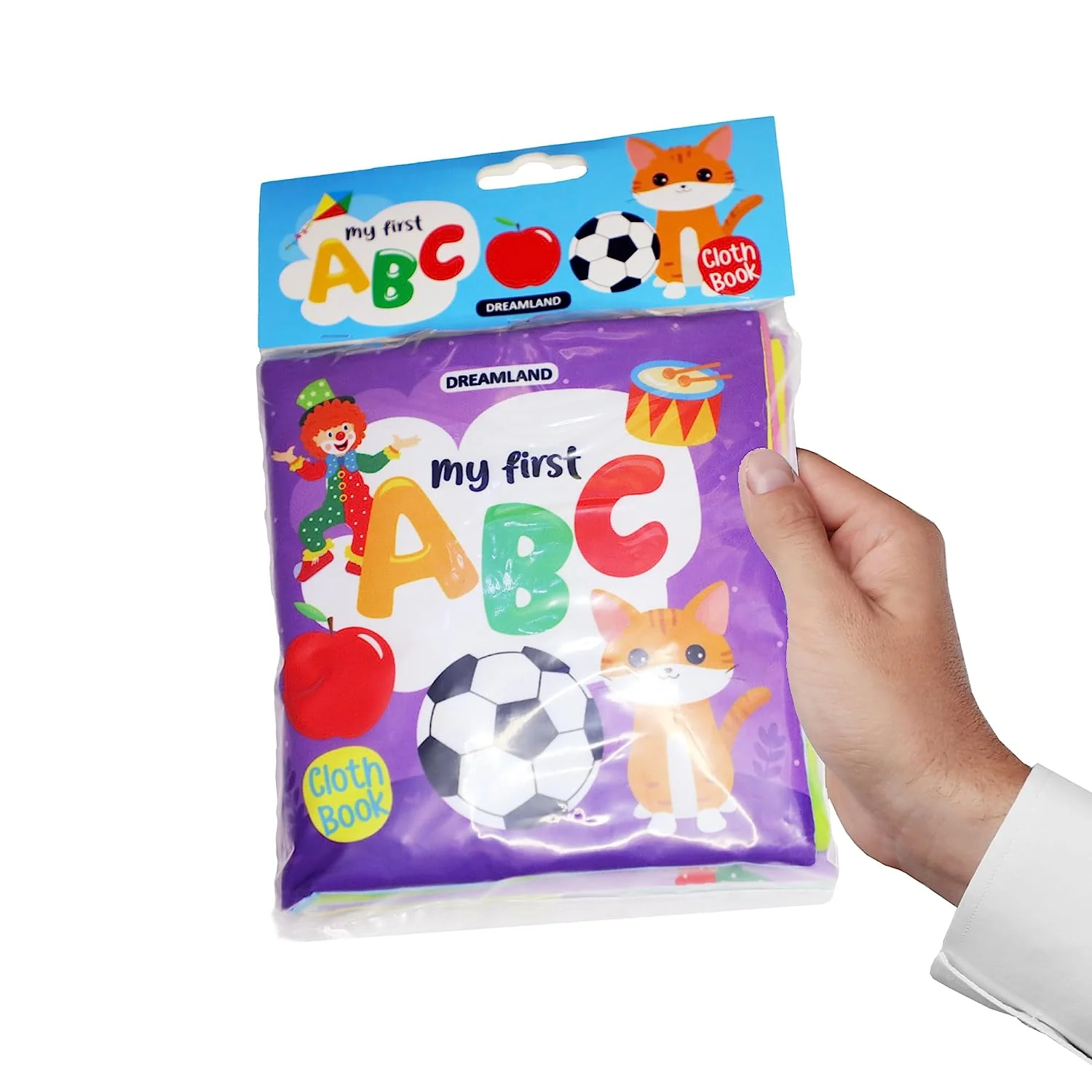 My First ABC Cloth Book with Squeaker and Crinkle Paper Cloth Books for Toddler Kids - Image 2