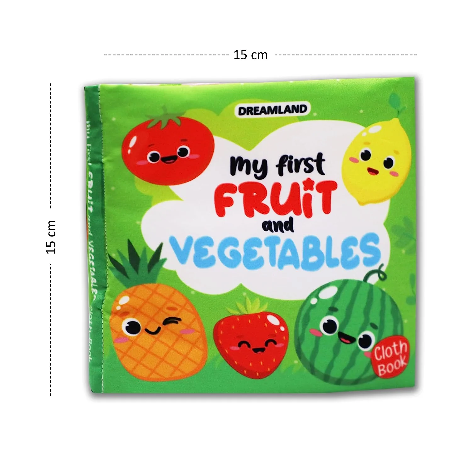 My First Fruit & Vegetables Cloth Book with Squeaker and Crinkle Paper Cloth Books for Toddler Kids - Image 7