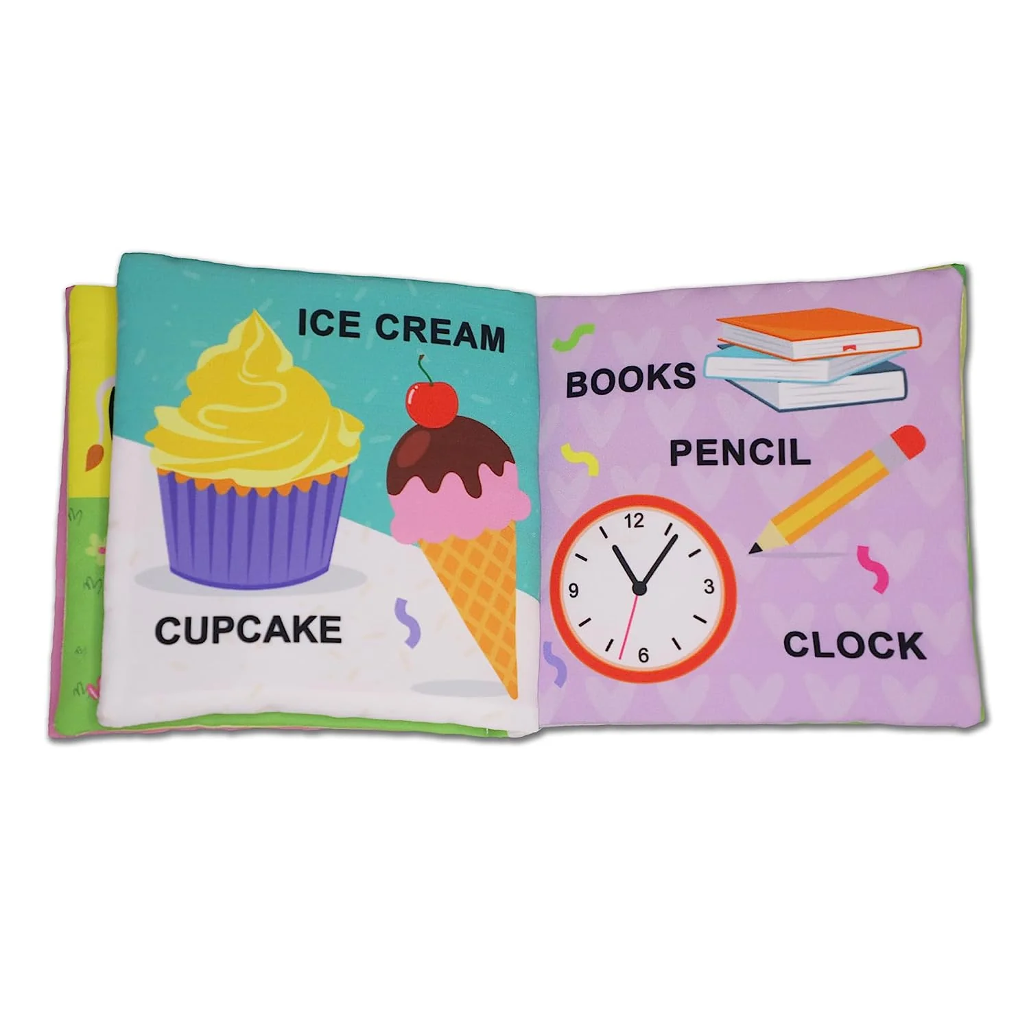 My First Words Cloth Book with Squeaker and Crinkle Paper Cloth Books for Toddler Kids - Image 3