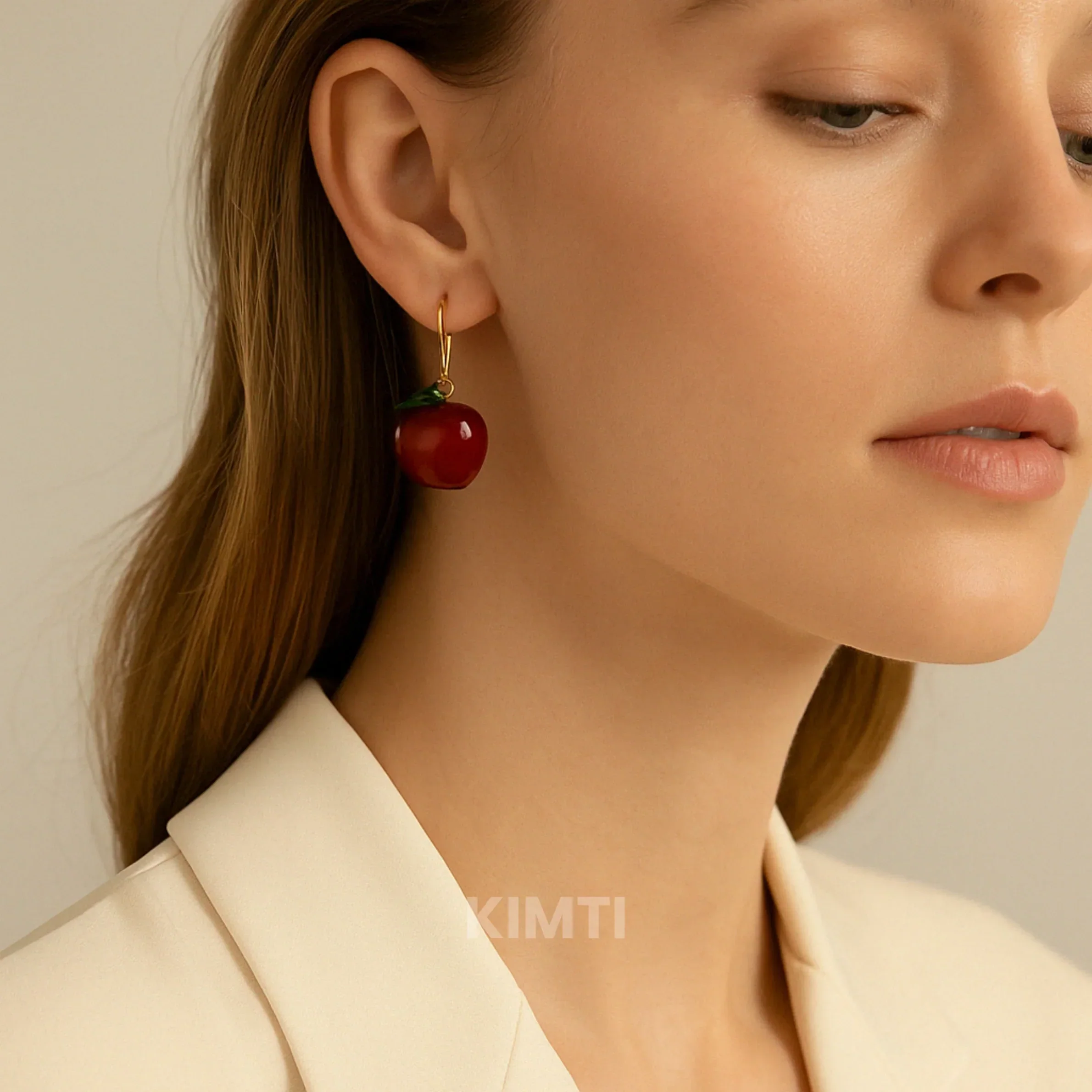 Mystic Red Cherry Drop Earring - Image 2