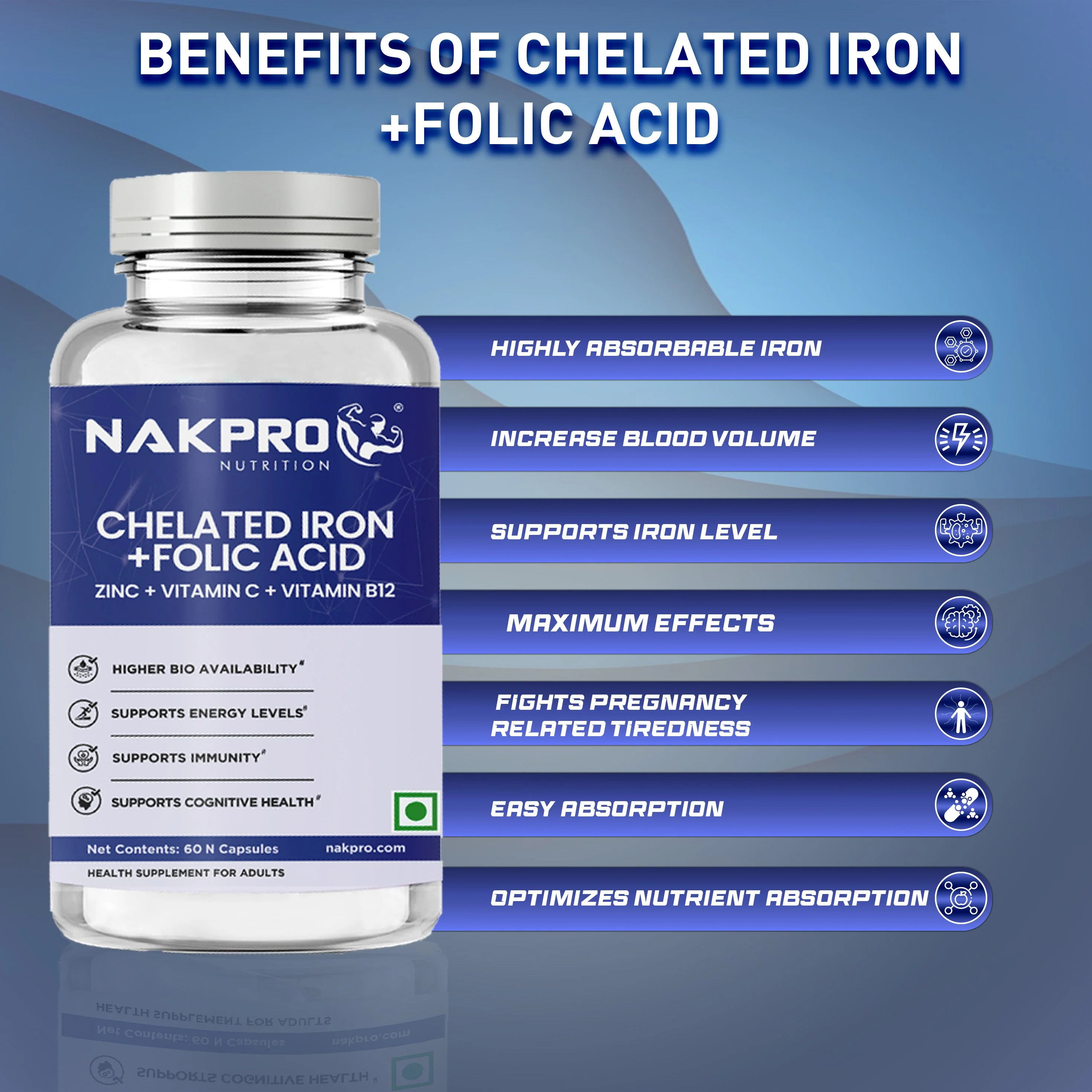 Nakpro Chelated Iron Folic Acid Tablet - Image 2