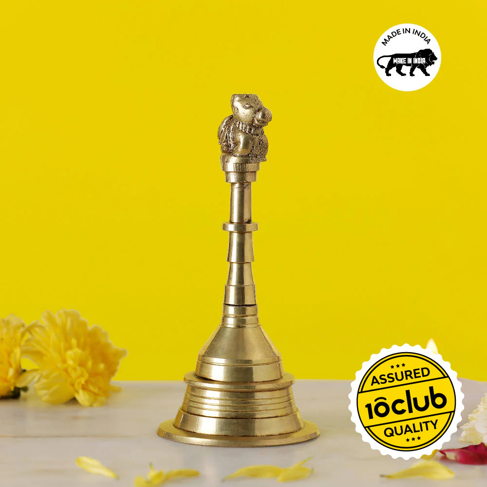 Nandi Brass Prayer Bell | 100% Pure Brass - Image 2