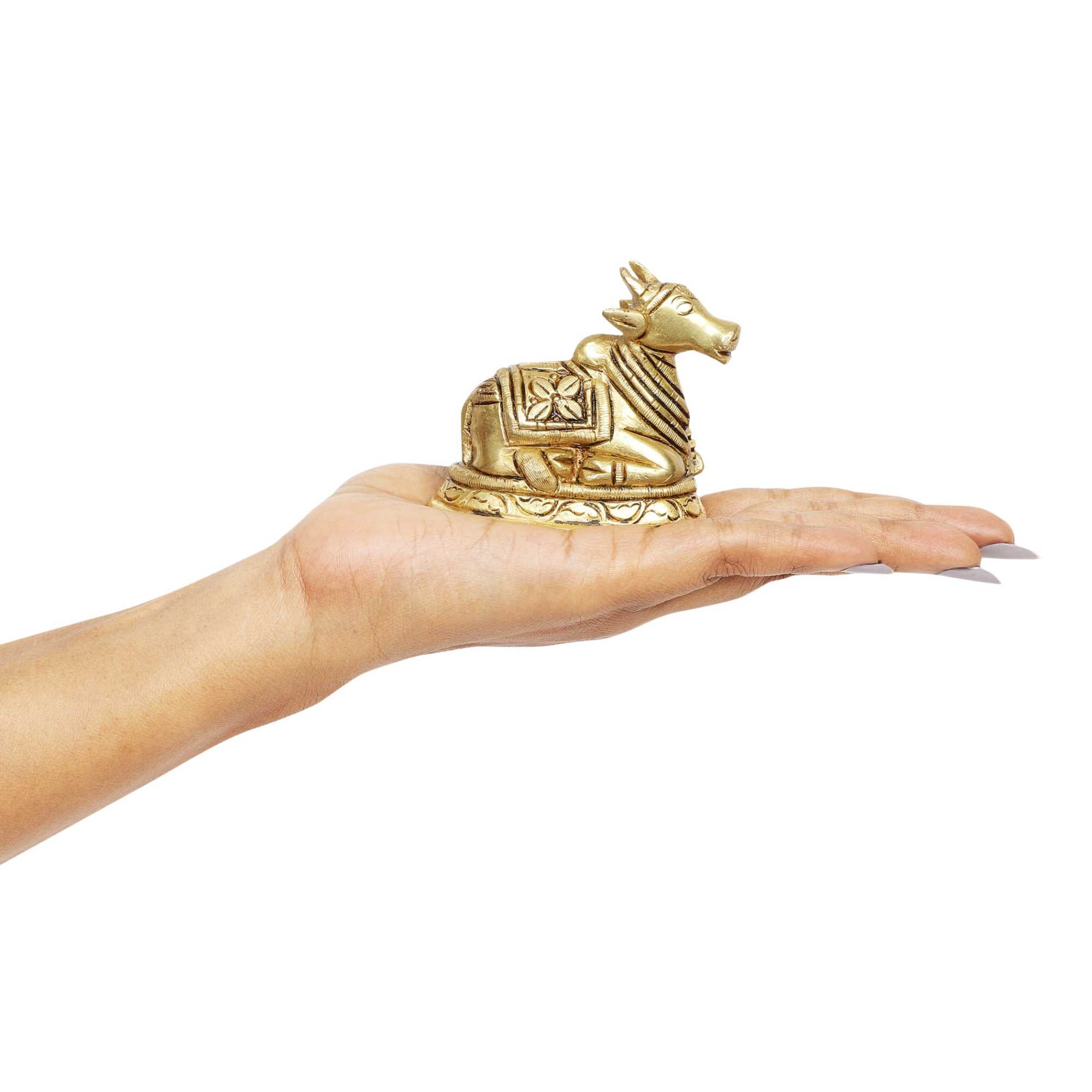 Nandikeshvara Brass Idol | 100% Pure Brass | Antique Finish - Image 4