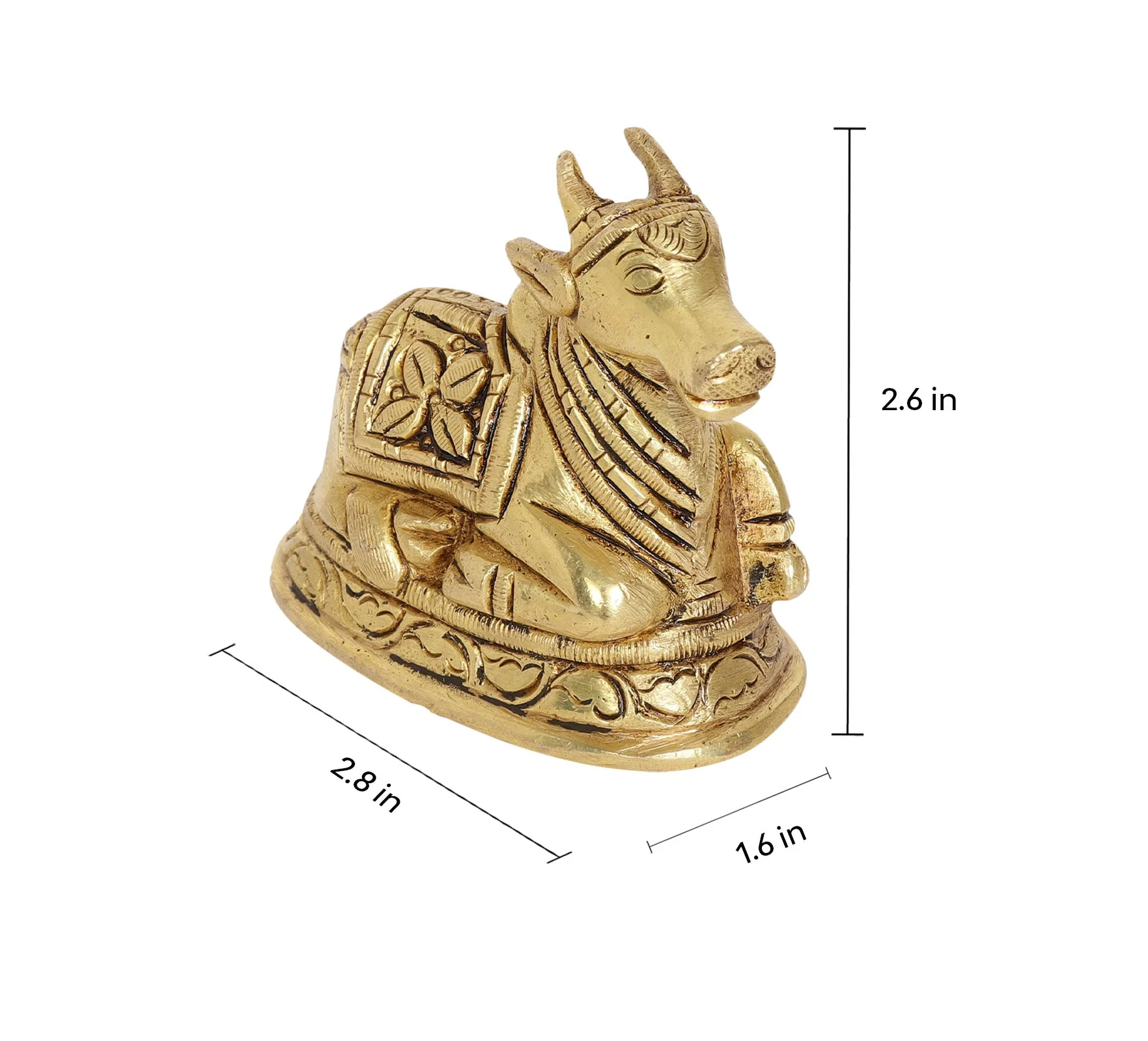 Nandikeshvara Brass Idol | 100% Pure Brass | Antique Finish - Image 7