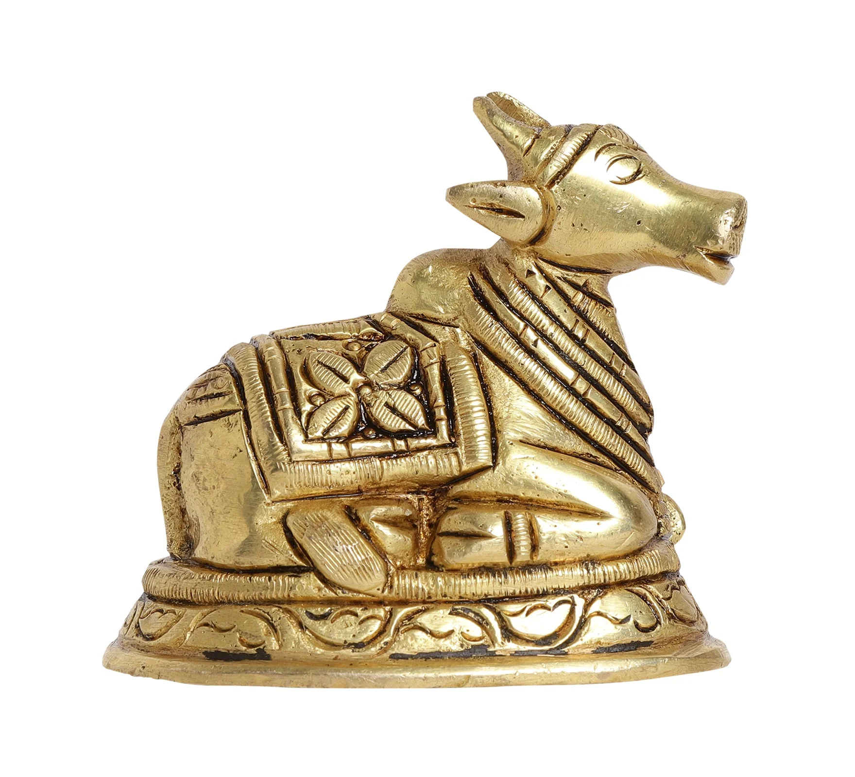 Nandikeshvara Brass Idol | 100% Pure Brass | Antique Finish - Image 9