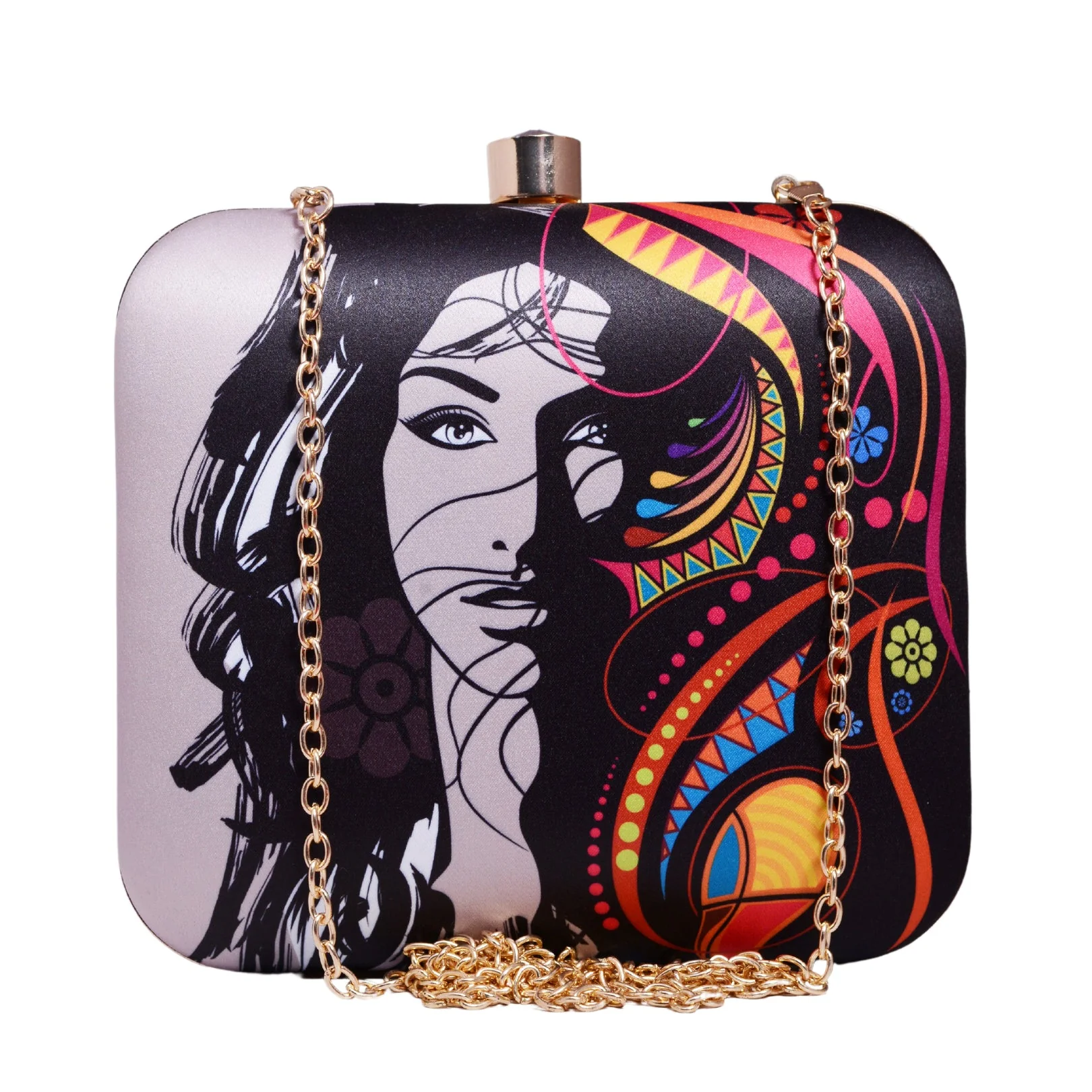 Nari Shakti Potrait Printed Clutch - Image 2