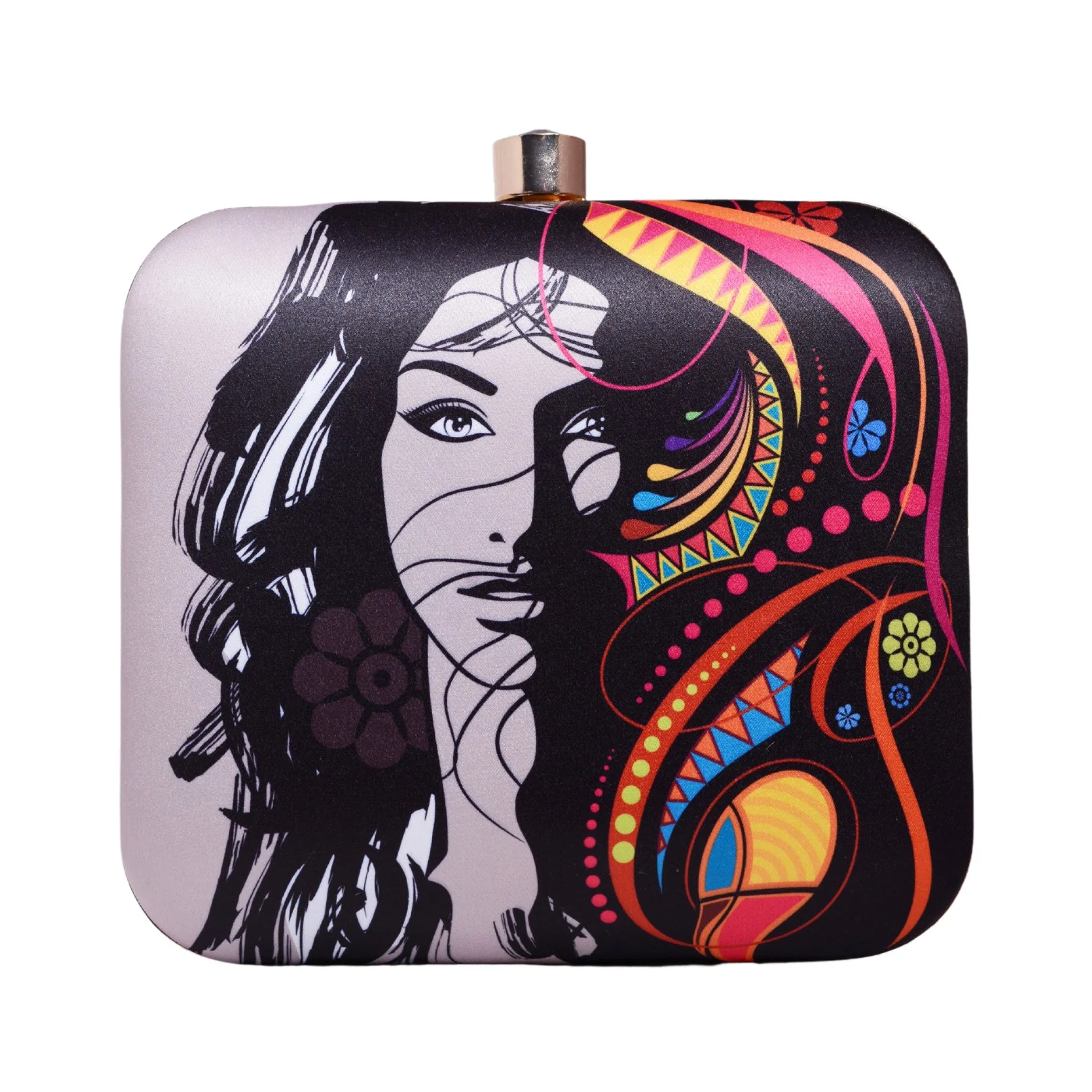 Nari Shakti Potrait Printed Clutch - Image 4