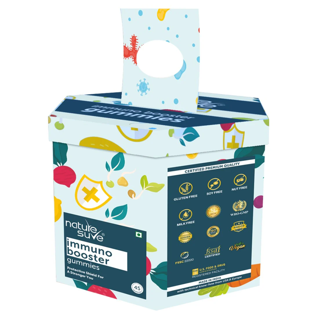 Nature Sure Immuno Booster Daily Gummies For Natural Immunity - 45 Pieces