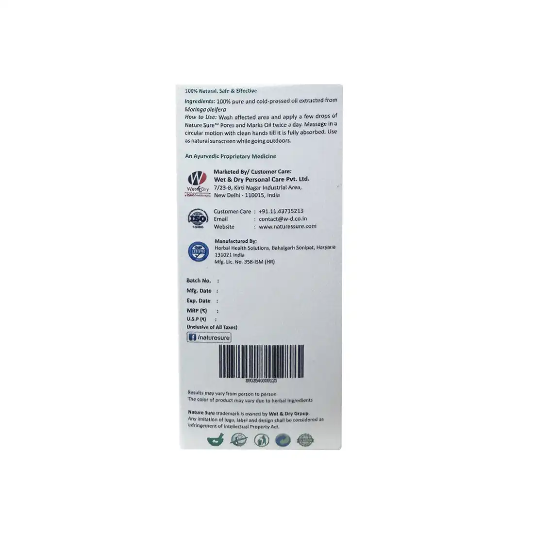 Nature Sure Pores and Marks Facial Oil for Enlarged Skin Pores, Stretch Marks and Fine Lines - Image 19