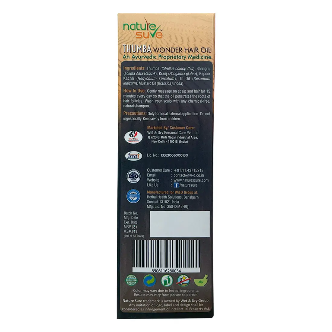 Nature Sure Thumba Wonder Hair Oil for Men and Women - 110ml - Image 7
