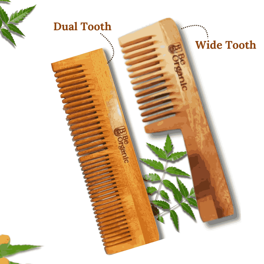 Neem Comb Combo of 2 (Handle + Dual Tooth) | Pure Neem Wood - Image 3