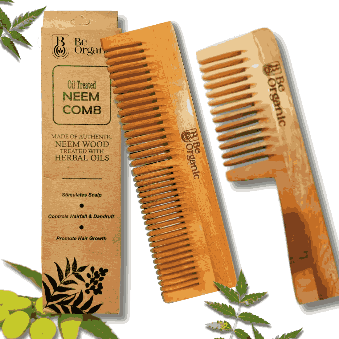 Neem Comb Combo of 2 (Handle + Dual Tooth) | Pure Neem Wood - Image 6