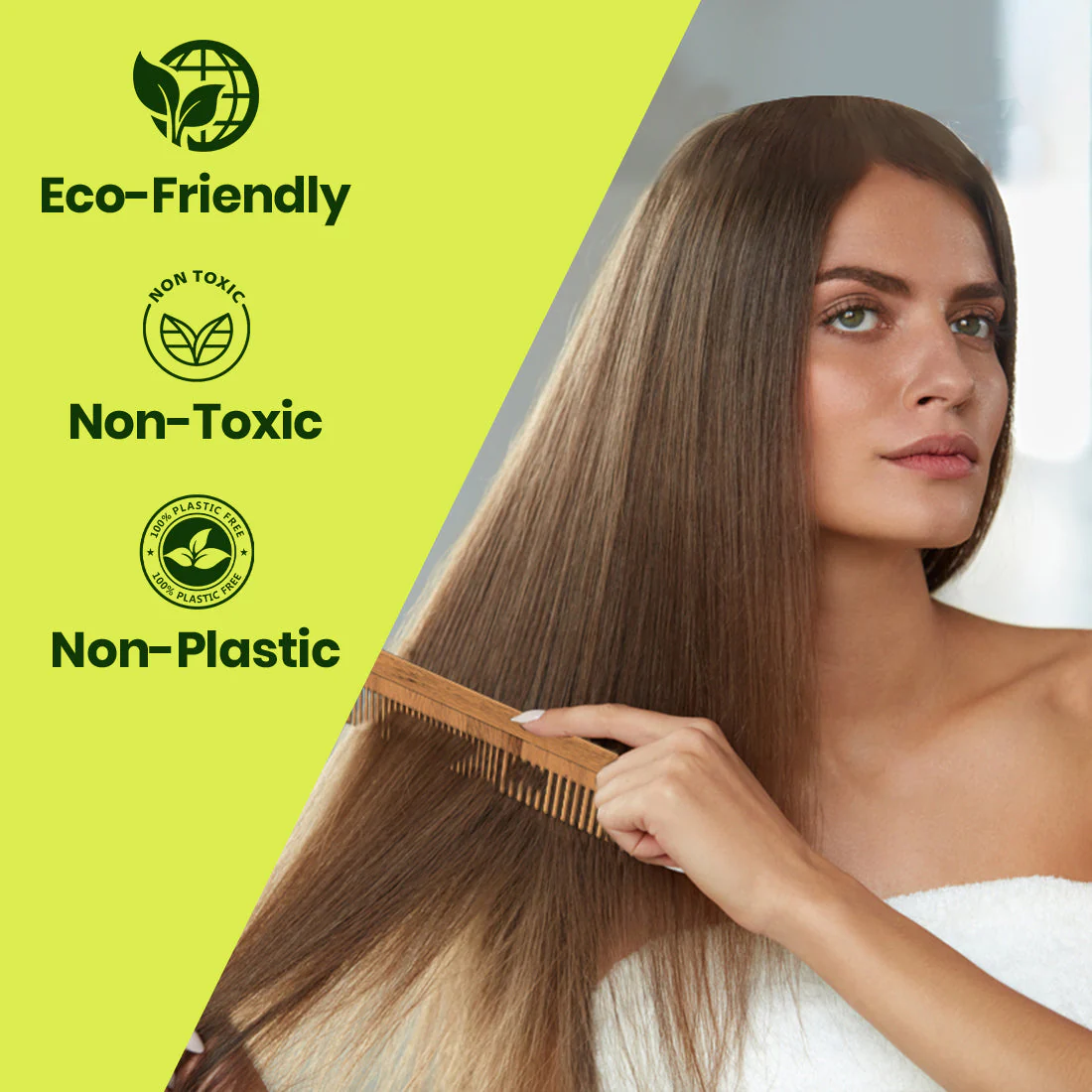 Neem Wood Comb (Anti-Dandruff & Anti-Hair Fall Comb). - Image 2