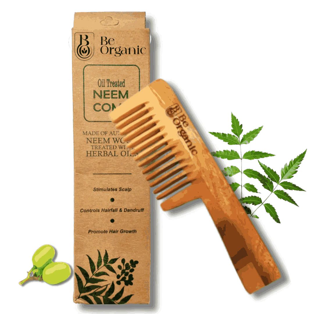 Neem Wood Comb – Wide Tooth Handle Comb | Anti-Frizz & Hair Fall Control - Image 6