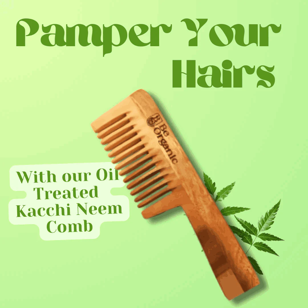 Neem Wood Comb – Wide Tooth Handle Comb | Anti-Frizz & Hair Fall Control - Image 8