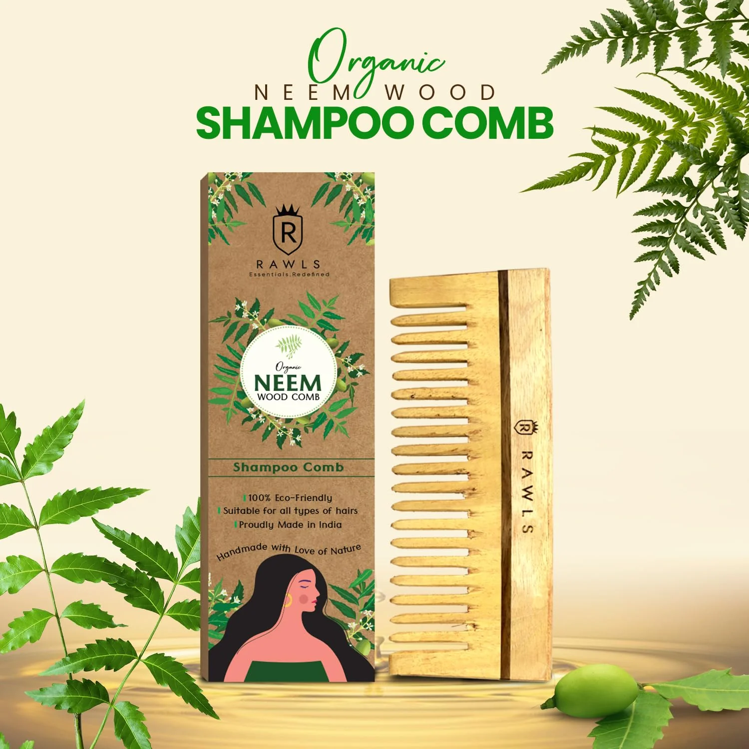 Neem Wood Hair Shampoo comb - Image 2