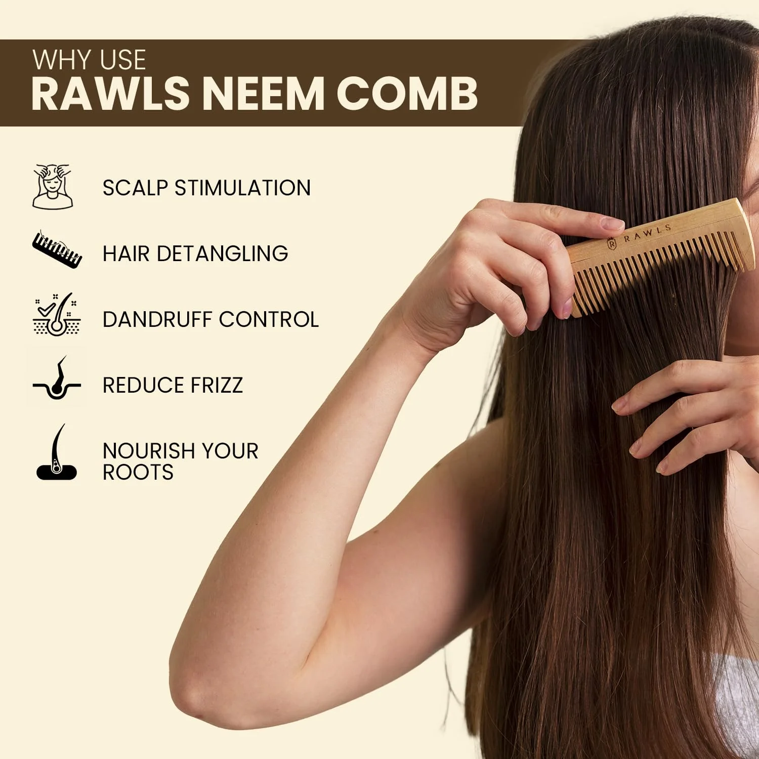 Neem Wood Hair Shampoo comb - Image 4