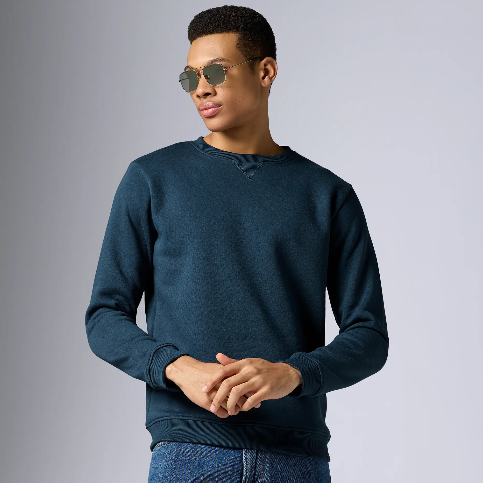 Neo French Terry Cotton-Blend Sweatshirt Opal Blue - Image 3