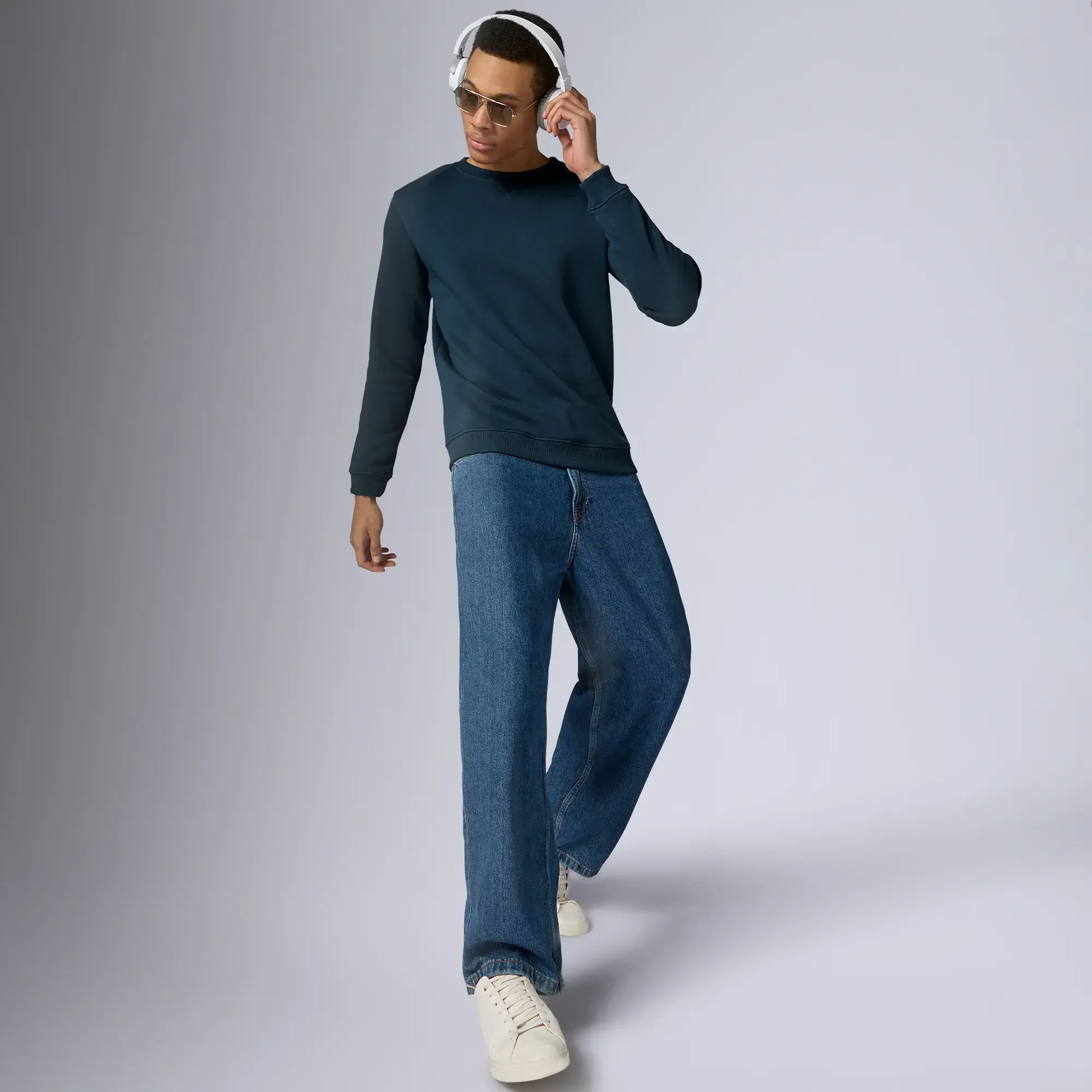 Neo French Terry Cotton-Blend Sweatshirt Opal Blue - Image 4