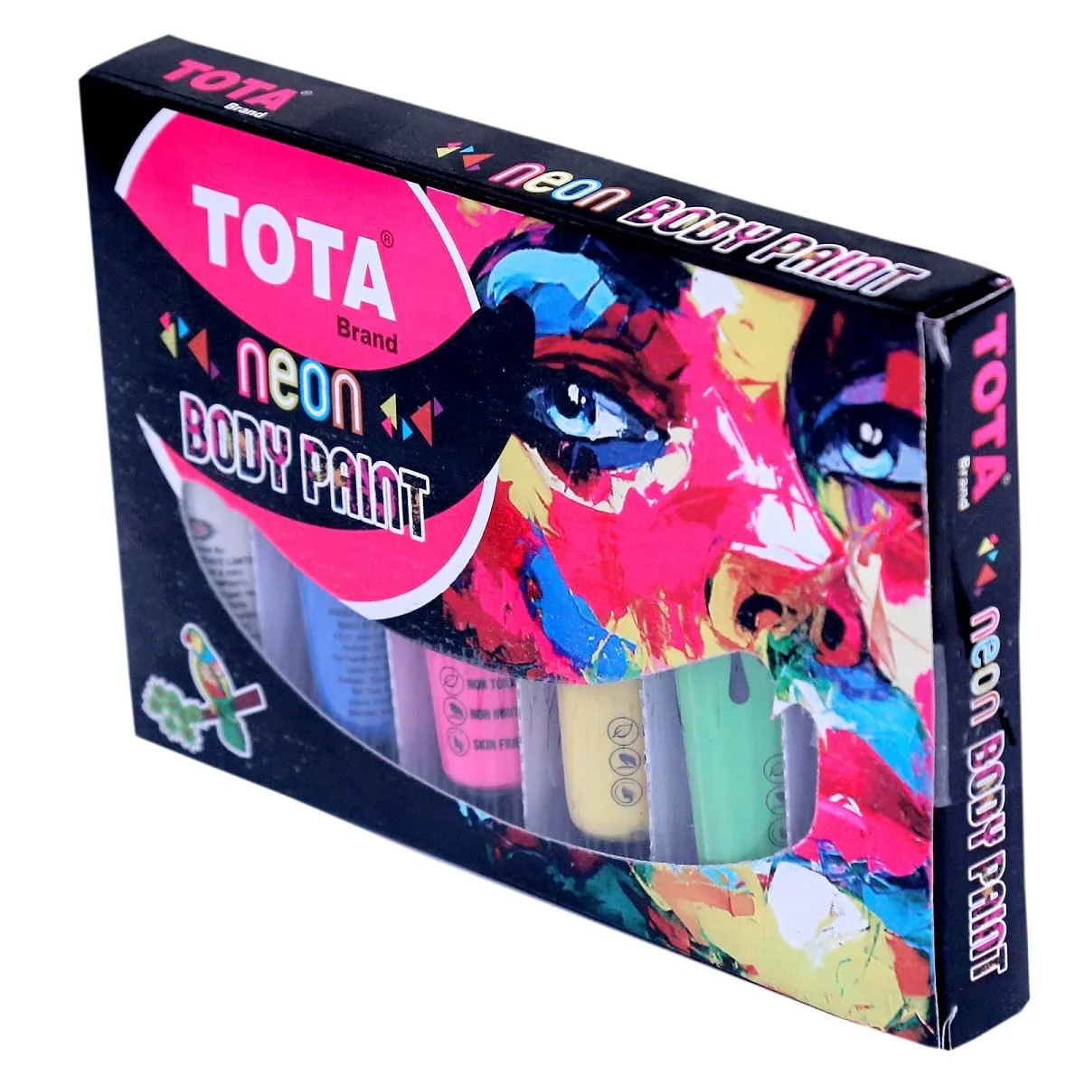 Neon Body Paint Set, Professional UV Glow Paint Kit, Multiple Colours Non-Toxic Face Paint and Body paint for Party, Celebration, Holi - Set of 6 - Image 5