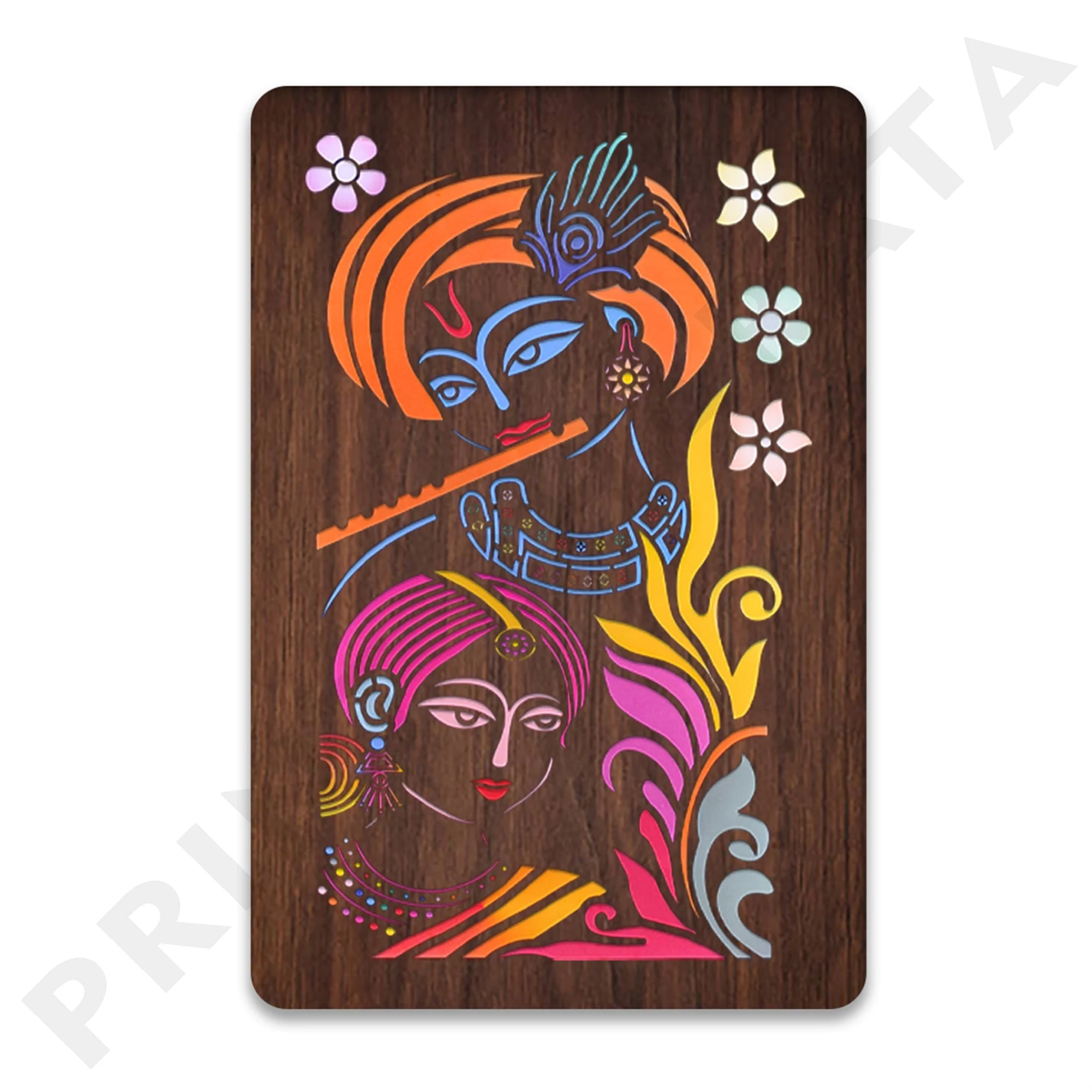 Neon MDF Radhe Krishna Frame - Image 4
