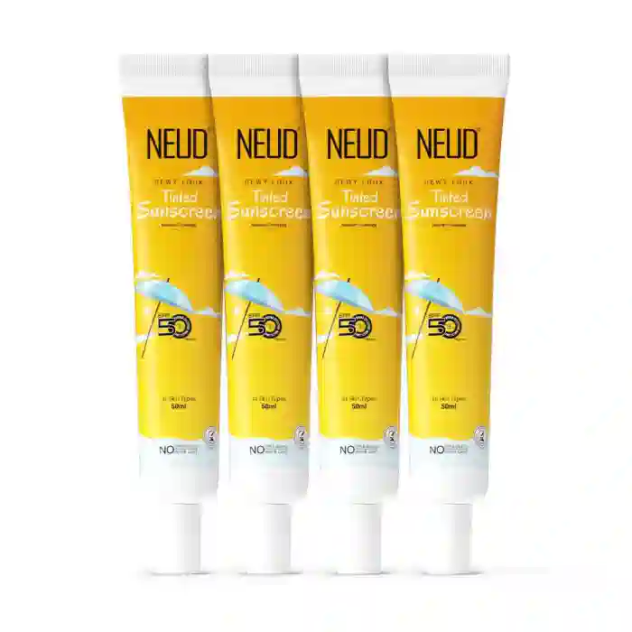 NEUD Dewy Look Tinted Sunscreen with SPF 50++++ and Hyaluronic Acid, Ultra-Light, No White Cast - 50ml - Image 11