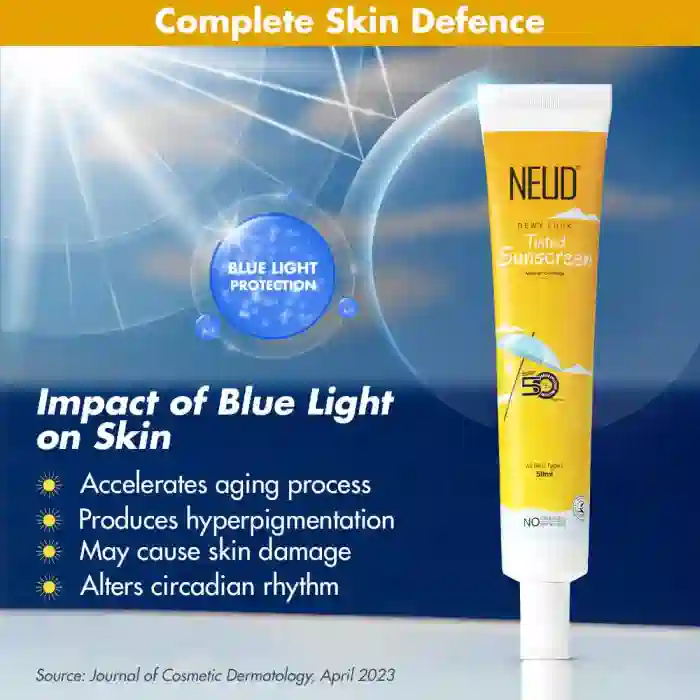 NEUD Dewy Look Tinted Sunscreen with SPF 50++++ and Hyaluronic Acid, Ultra-Light, No White Cast - 50ml - Image 5