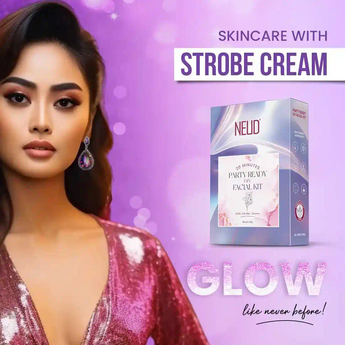 NEUD Party-Ready DIY Facial Kit with Strobe Cream for Fabulous Glow at Home - 50g - Image 12