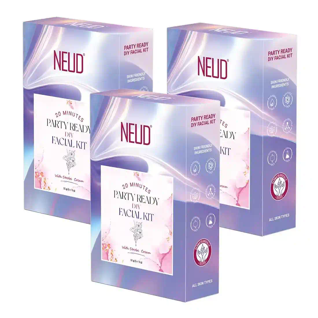 NEUD Party-Ready DIY Facial Kit with Strobe Cream for Fabulous Glow at Home - 50g - Image 32