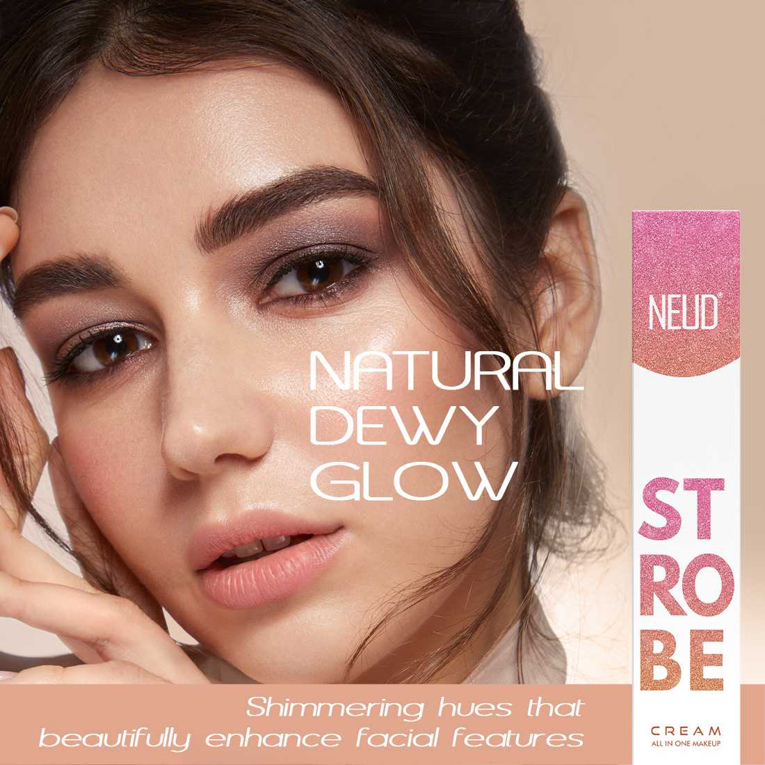 NEUD Strobe Cream Rose Gold with Cocoa Butter and Hyaluronic Acid, Lab Tested All-in-One Makeup Beauty Enhancer - 50g - Image 92