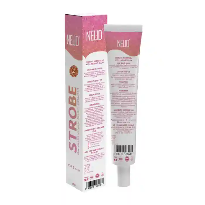 NEUD Strobe Cream Rose Gold with Cocoa Butter and Hyaluronic Acid, Lab Tested All-in-One Makeup Beauty Enhancer - 50g - Image 6