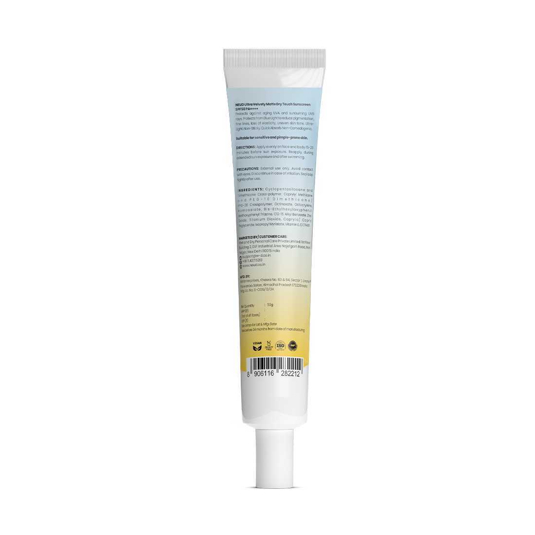 NEUD Ultra Velvety Matte Priming Sunscreen Dry Touch with SPF 50 PA++++ and Vitamin E, Sweat-Resistant, No White Cast - 50g - Image 7