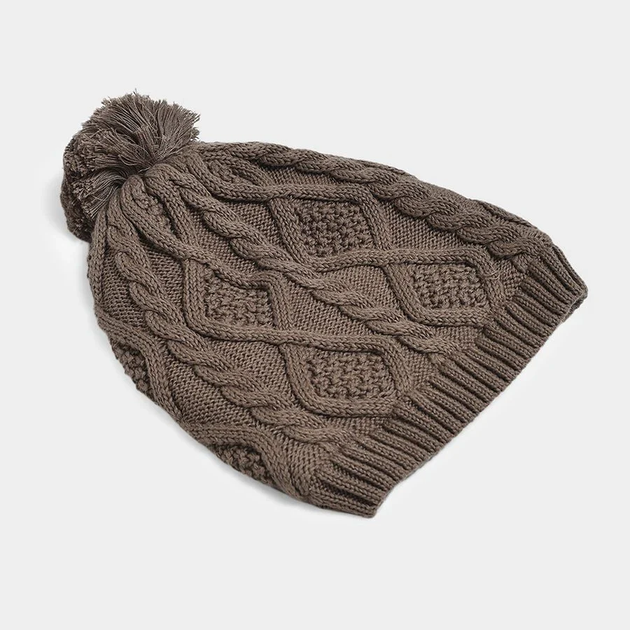 Neutral Love Taupe Knitted Cap - Image 3