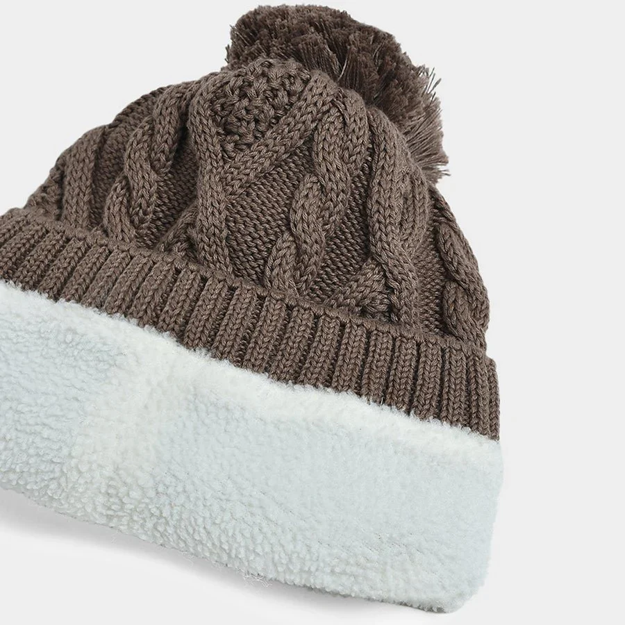 Neutral Love Taupe Knitted Cap - Image 5