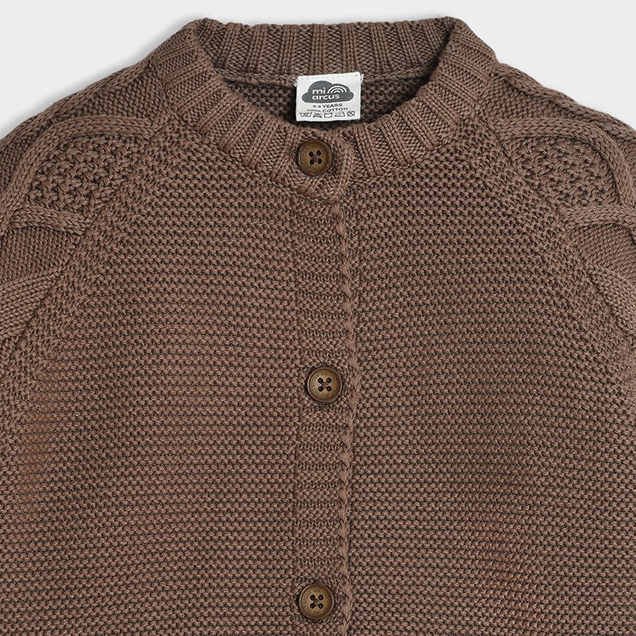 Neutral Love Taupe Knitted Cardigan - Image 4