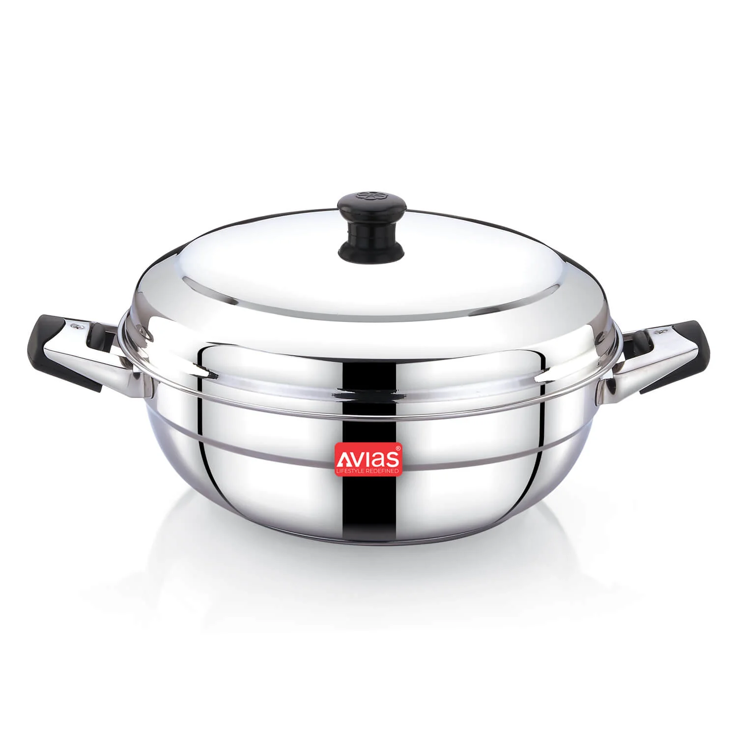 New AVIAS All Rounder Multi Kadai Premium | High quality and Food-grade stainless steel | Insulated handles | Sandwich bottom | Multipurpose Kadai with Idli plates & Dhokla plates - Image 2