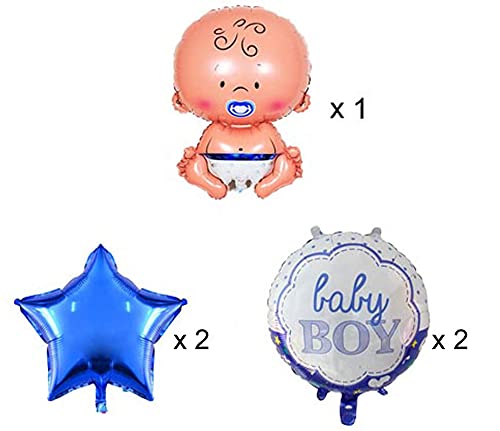 New Born Baby Boy Shape Shower And Welcome Party Foil Balloons Decoration Set (Pack of 5) - Image 5