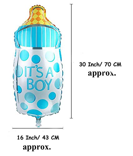 New Born Baby It's A Boy Twin Boys Feeder Bottle Shaped Blue Color Foil Balloon For - Image 2
