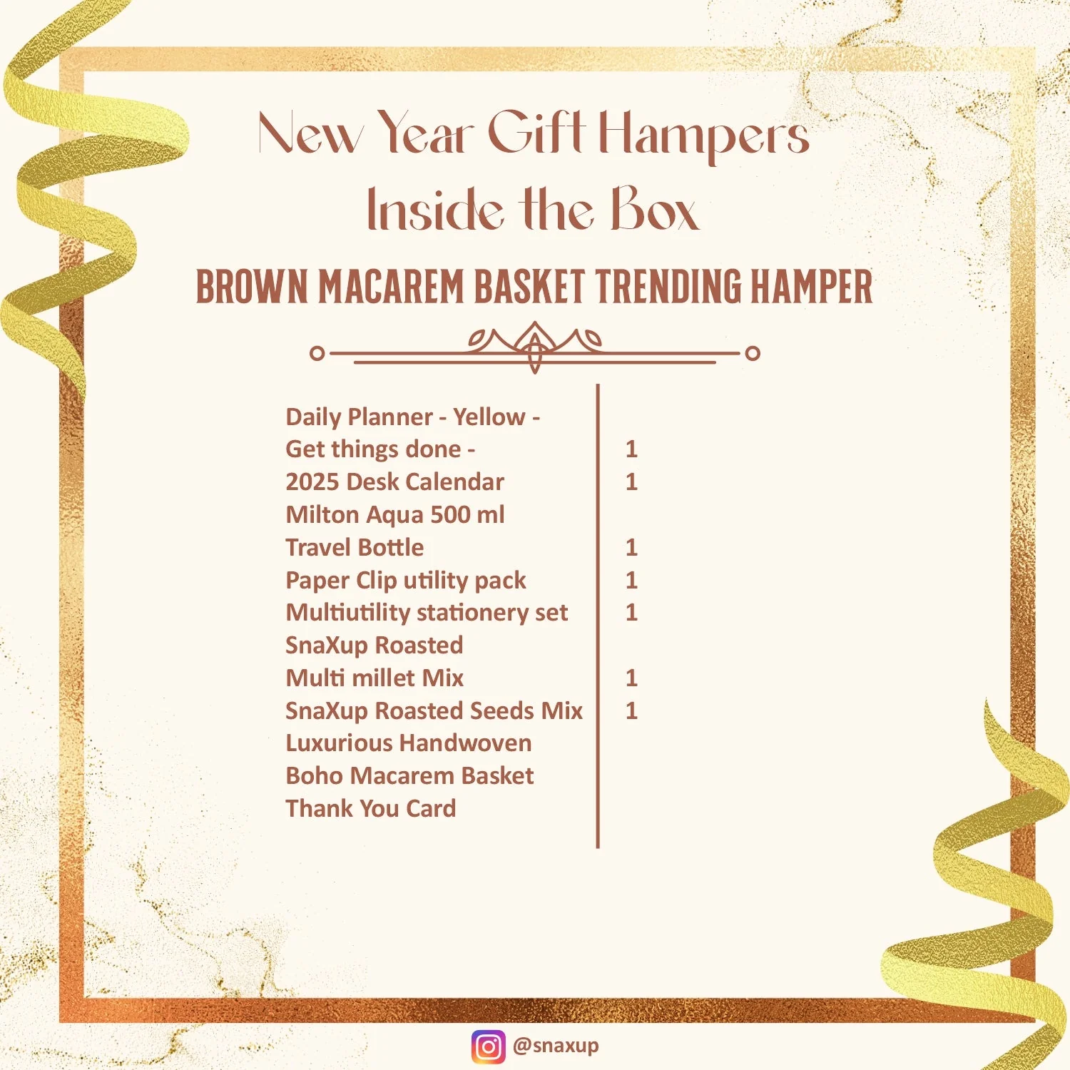 New Year Gift Brown Macarem Basket Trending Hamper - Image 3