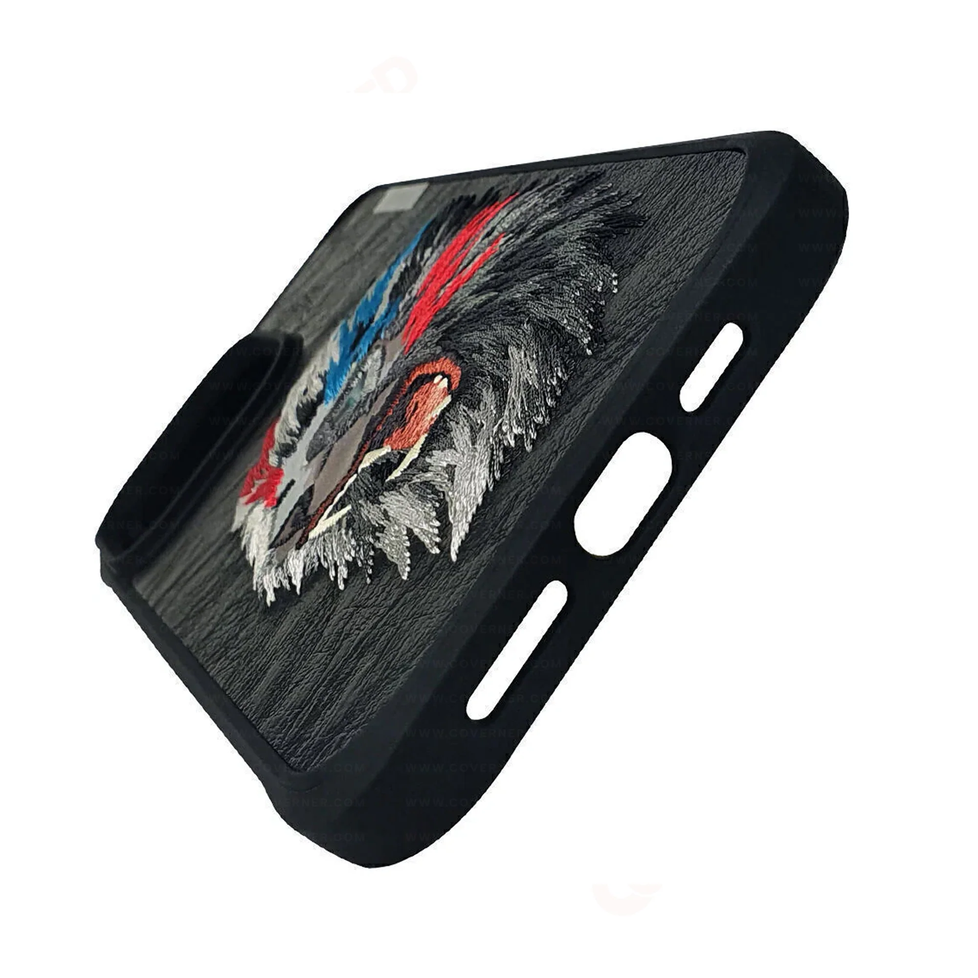 Nimmy Embroidery Leather Shockproof Case - Lion – Premium Anti-Skid Designer Case with 3D Stitching | By NIMMY DESIGN | Exclusive on Coverner India - Image 5