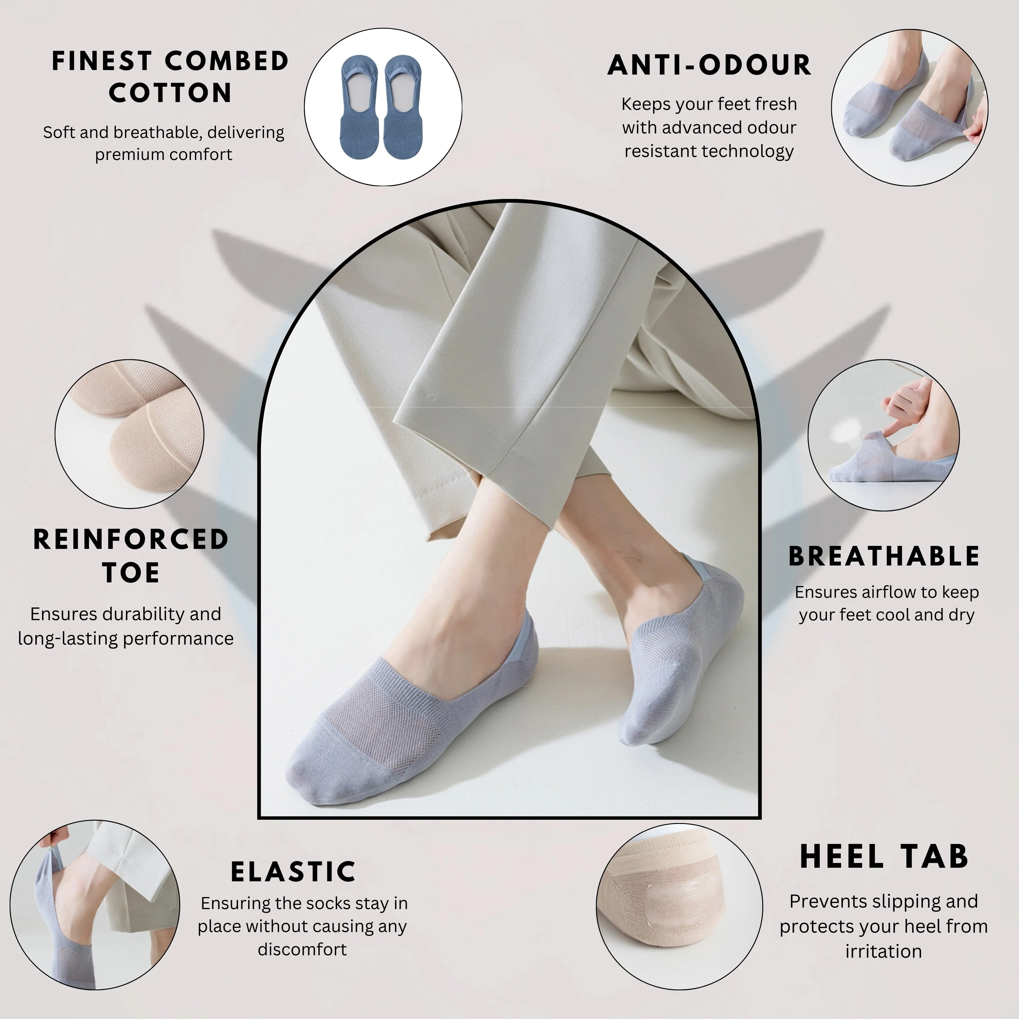 NO-SLIP LOAFER SOCKS (Pack of 8-Pairs) - Image 11