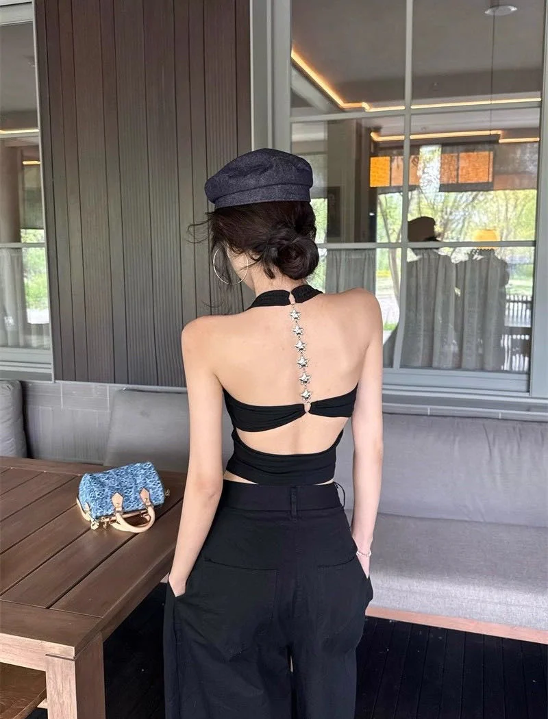 Noelle Halter Embellished Neck Built-In Top - Image 5