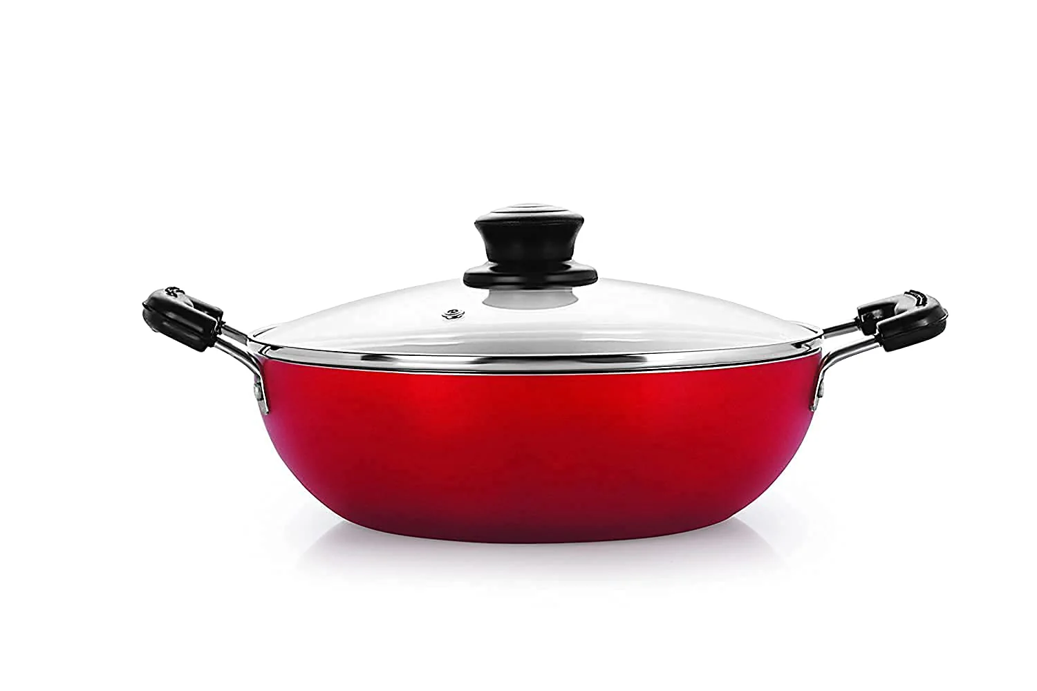 Non Stick Kadhai with Glass Lid 24cm - Image 2