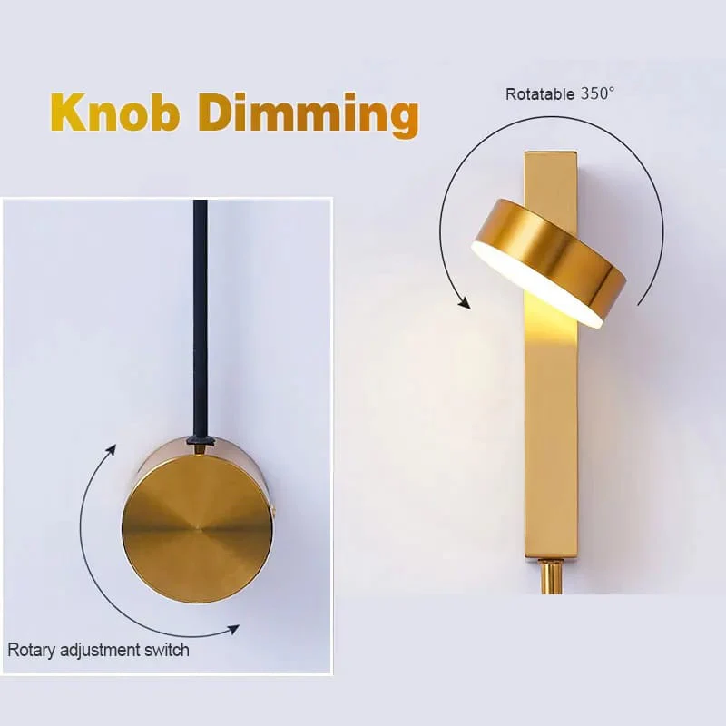 Nordic Adjustable Modern Acrylic Wall Light Bedside LED Aluminium Metal Wall - Image 8
